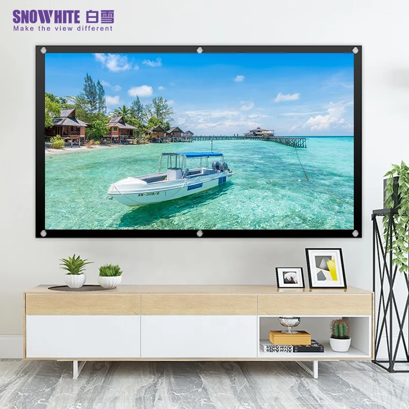 

SNOWHITE  Projector wall hanging screen HD Foldable Portable Double Sided Screen for Home Outdoor folding screen