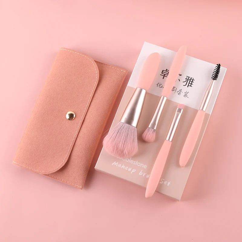 

Zoreya 4pcs Custom Vegan Brushes Cute Make up Brush Set Makeup Beginner