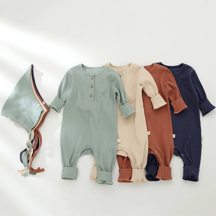 

Knitted Baby Winter Jumpsuit Pajamas Winter Newborn Infant Clothes Autumn Newborn Baby Clothing Rib Cotton Rompers Baby Sets