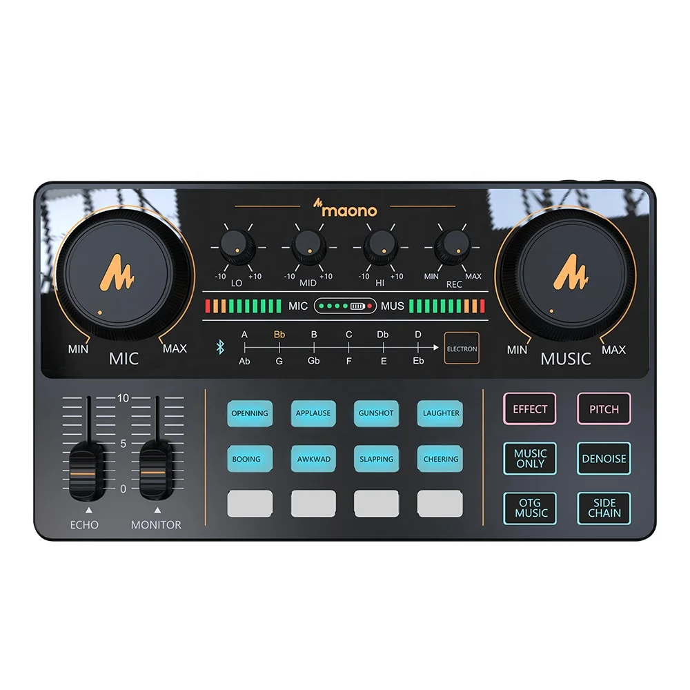 

MAONO V8 Mobile Phone Sound Card Mixer Set audio mixer with microphone for live stream