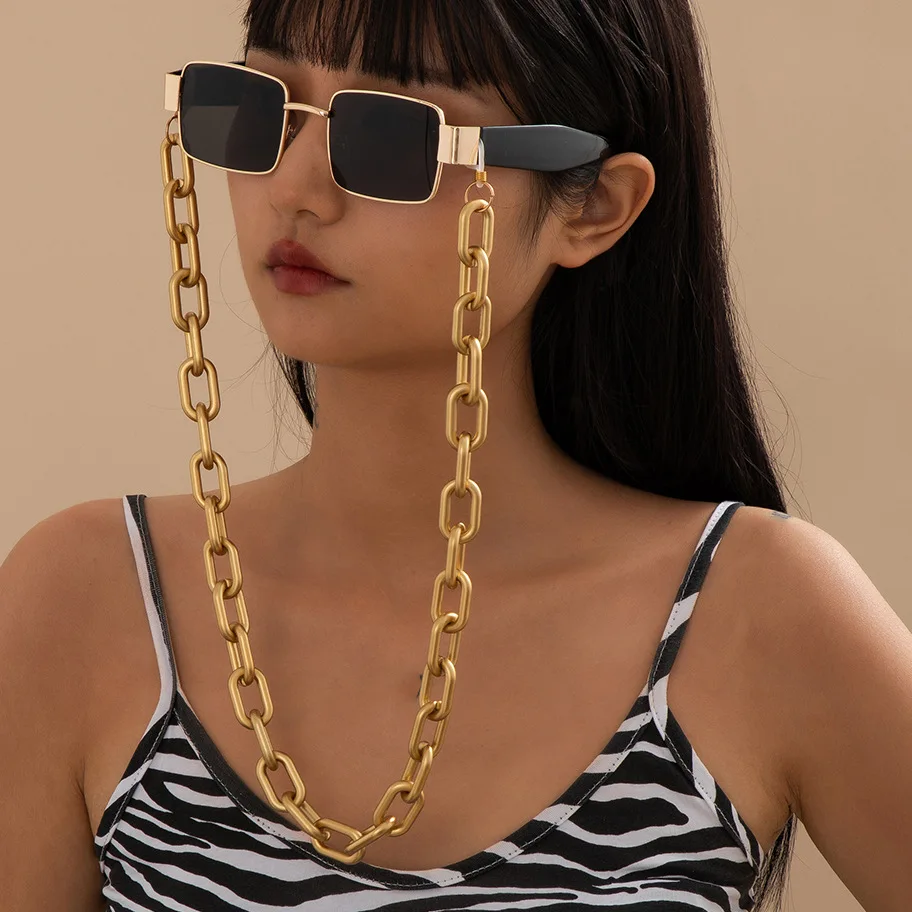 

2021 New Arrivals Hot Selling High Quality Fashion Simple Personality Hip Hop Punk Matte Thick Chain Eyeglass Chains for Adults