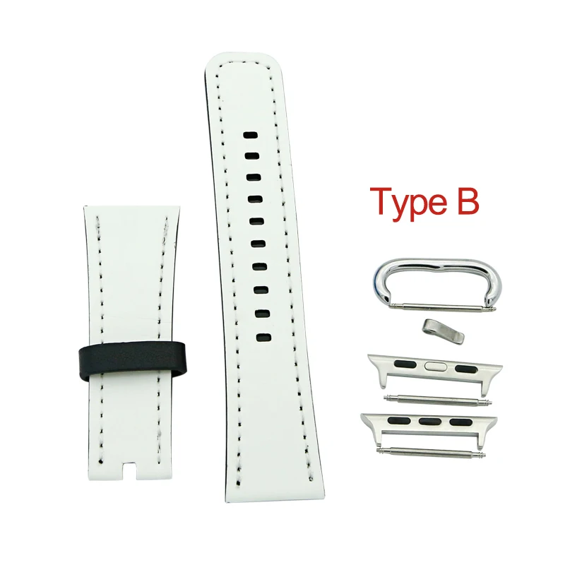 

Blank Sublimation 38-44mm Strap Leather Watch Bands for Apple Watch, White