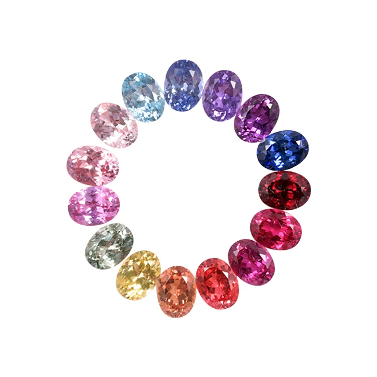 

Wholesale High Quality Czochralski Lab Grown Corundum Oval Padparadscha Sapphire Genuine sapphire Stone Prices