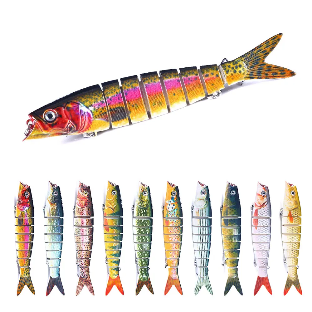 

13.5CM/21G 8 Segmented Jointed Swimbait Fishing Lure Artificial Bait Fishing Tackle Swim Hard Bait Wobblers, 5 colors as you can see