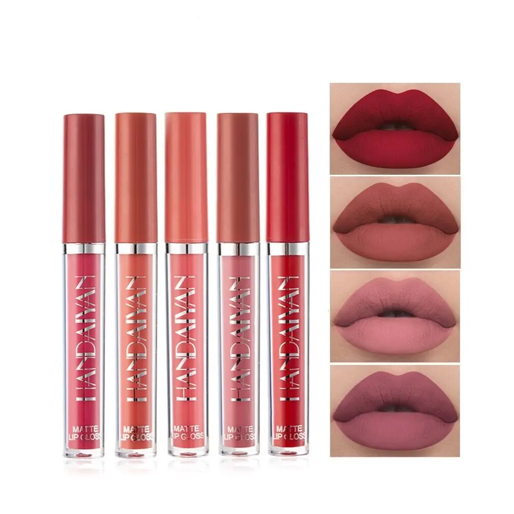 

HANDAIYAN 12 Colors Mini Size Nude Makeup Liquid Maquillaje Cosmetics Sexy Lipstick Lipgloss Waterproof Matte Lip gloss