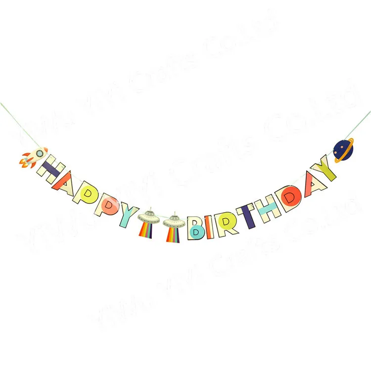 L Espace Joyeux Anniversaire Banniere Guirlande Pour Enfants Fete D Anniversaire Bebe Douche Decorations De Fete Fournitures De Fete Buy Nouveaux Arrivants En Gros Personnalise Decoration De Fete Guirlande De Papier Pour