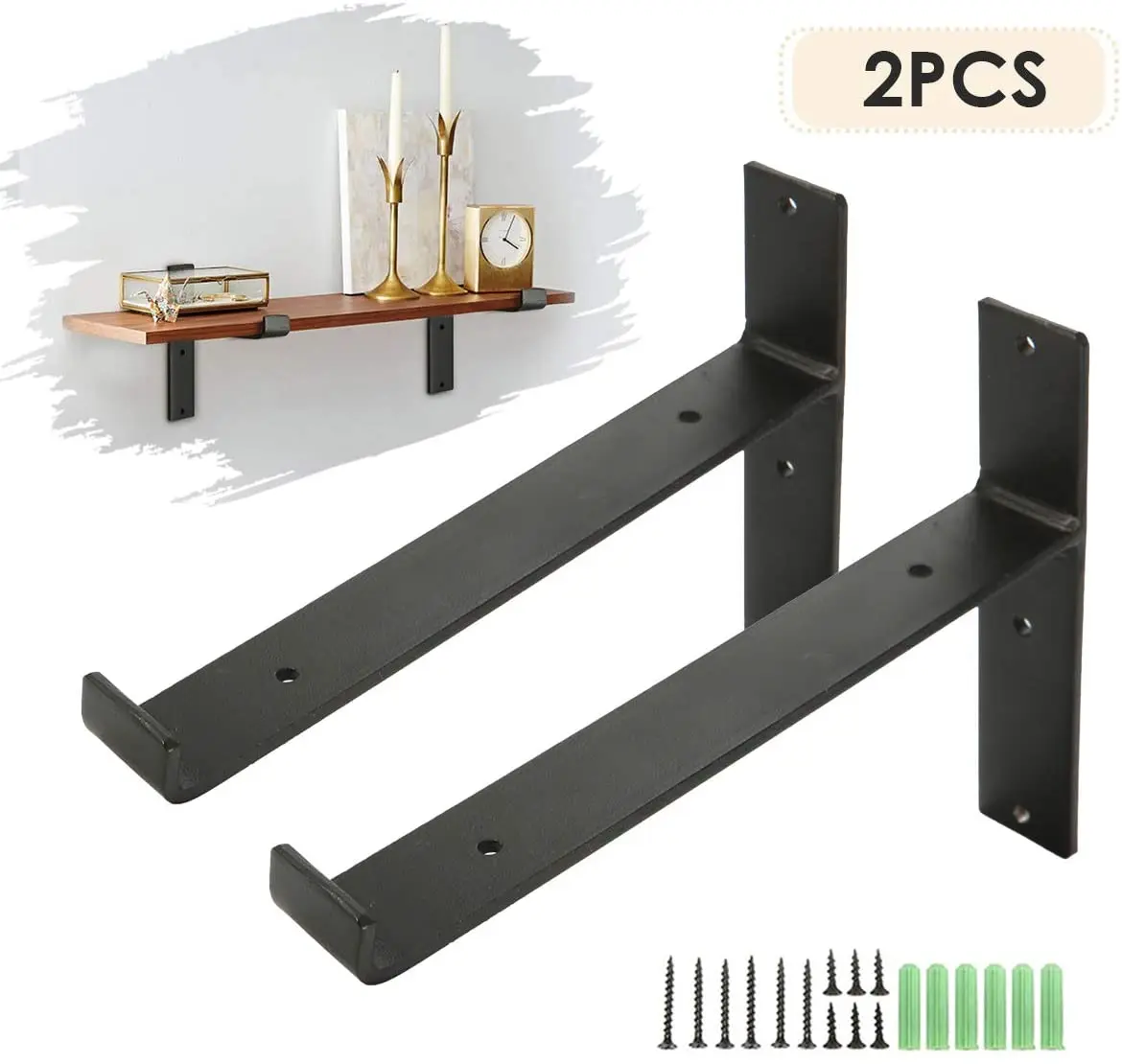 Industrial Shelf Angle Braces Brackets For Classical Black Rustic Lip 