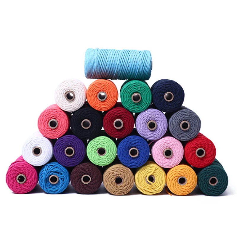 

round 3mm 4mm 5mm macrame cotton cord rope for woven bags