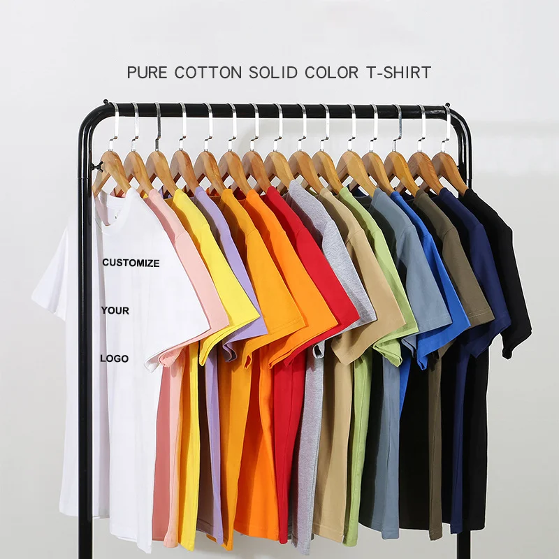 

High Quality Heavy Weight 220 Grams Plain Oversized Tshirt Printing Embroidery Custom Blank 100% Cotton Women T Shirt, Black white green purple yellow