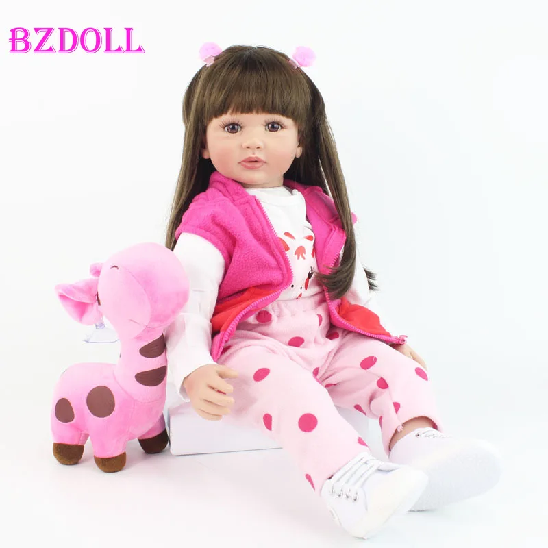 

60cm Silicone Reborn Toddler Princess Toy For Girl 24" Vinyl Newborn Baby Doll Alive Girl Child Birthday Gift Boneca