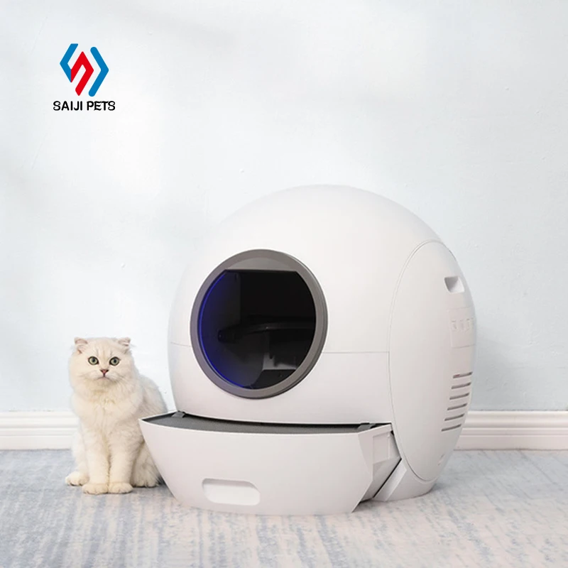 

Saiji new infrared sensing gravity sensor automatic quick cleaning smart cat litter box, As image, customized color