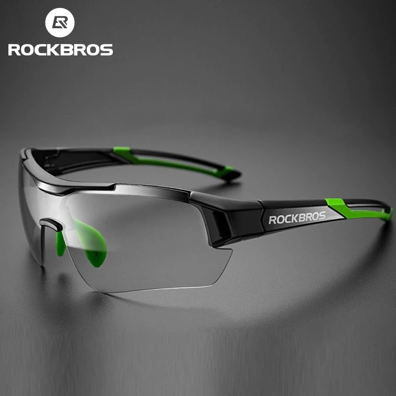 

ROCKBROS Photochromic Cycling Sunglasses Eyewear UV400 MTB Road Bicycle Myopia Goggles For Women Men Outdoor Sports Bike Glasses, Blue/red/green