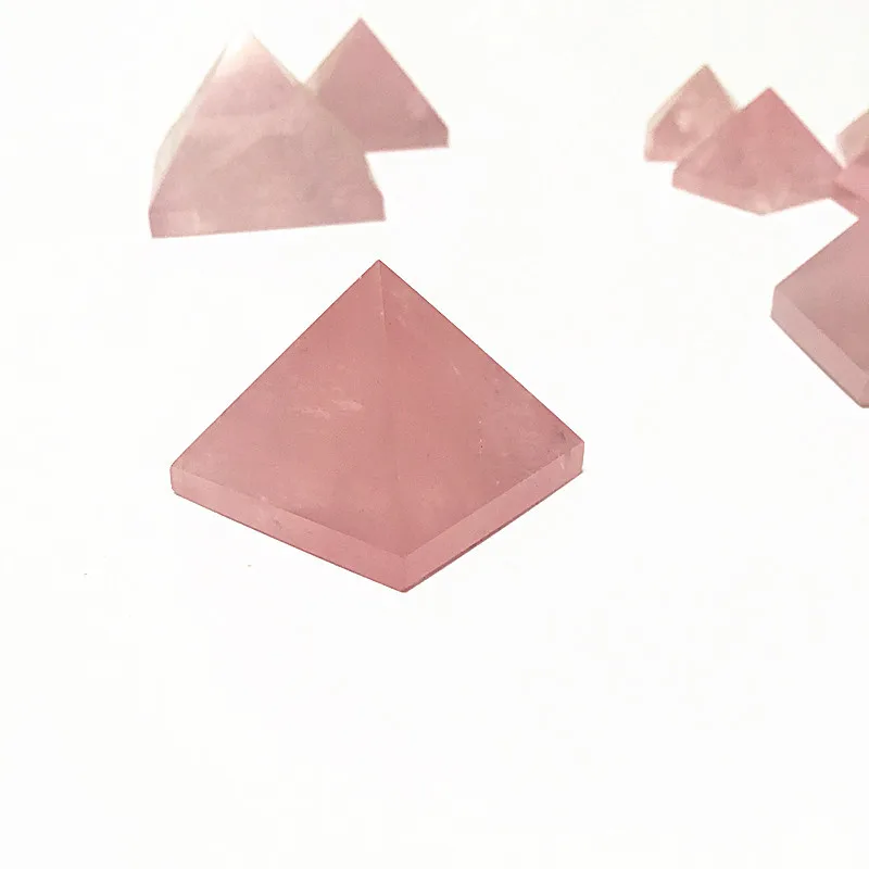 

Natural Rose Quartz Pyramid Stone for Home Decor Energy Healing Crystal Pyramid Craft