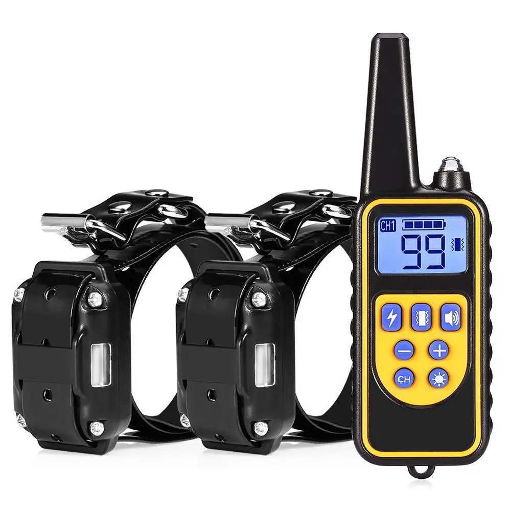

880 yards Light Static Shock Vibration Beep Shock Waterproof Dog Training Collar with Remote Electronic Dog Collar