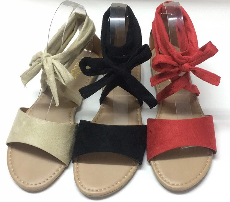 

Fashion Spring Summer Women Sandals Ankle Strap Shoes Casual Over Heel Flat Sandals