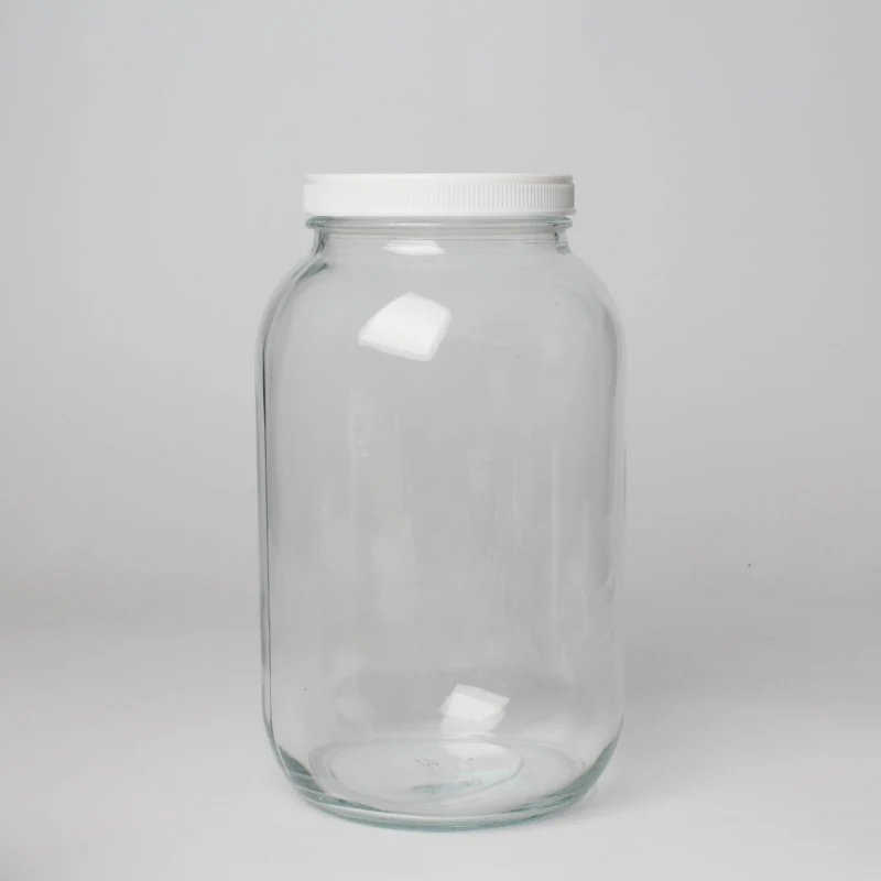 Storage Jar Wide Mouthed One Gallon Glass for Food Storage Mason Glass with Plastic Lid 4L 128oz Kitchen Multifunction CLASSIC