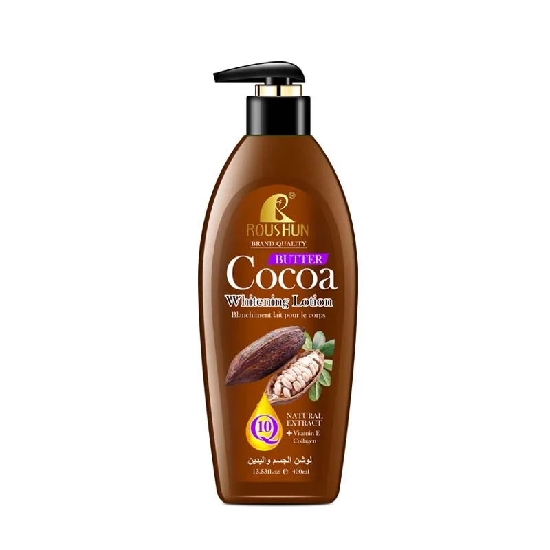 

ROUSHUN Cocoa butter body lotion for woman coconut Vitamin E and Collagen Moisten Whiten Body Lotion Natural Extract