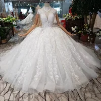 

Jancember HTL178 2020 ball gown luxury high quality long train beaded bridal dress wedding dress