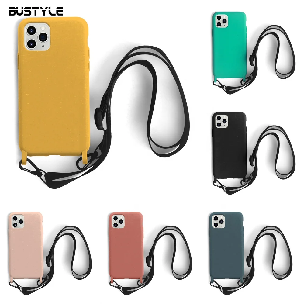 Compostable Housse de T&eacute;l&eacute;phone Pour Iphone 11 Pro Max 100% Biod&eacute;gradable Bandouli&egrave;re Smartphone Pour Iphone &Eacute;tui de T&eacute;l&eacute;phone Avec Corde - ANKUX Tech Co., Ltd