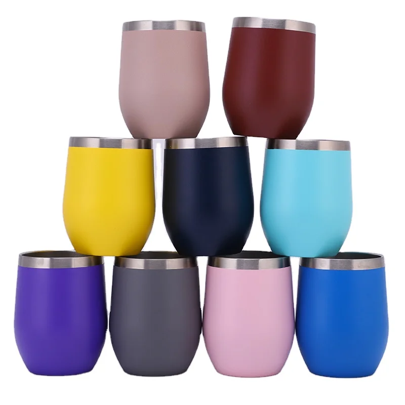 

Wine Tumbler Hotsell Custom logo Double Wall 304 Stainless Steel 12 oz Coffee Cup Wine Tumbler With Lid And Straw, Customized color