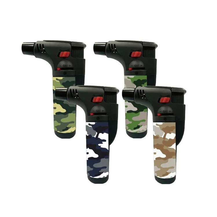 

Camouflage Design Single Jet Flame Mini Pocket Refillable Gas Weed Smoking Torch Candle Lighter Encendedor for Hookah