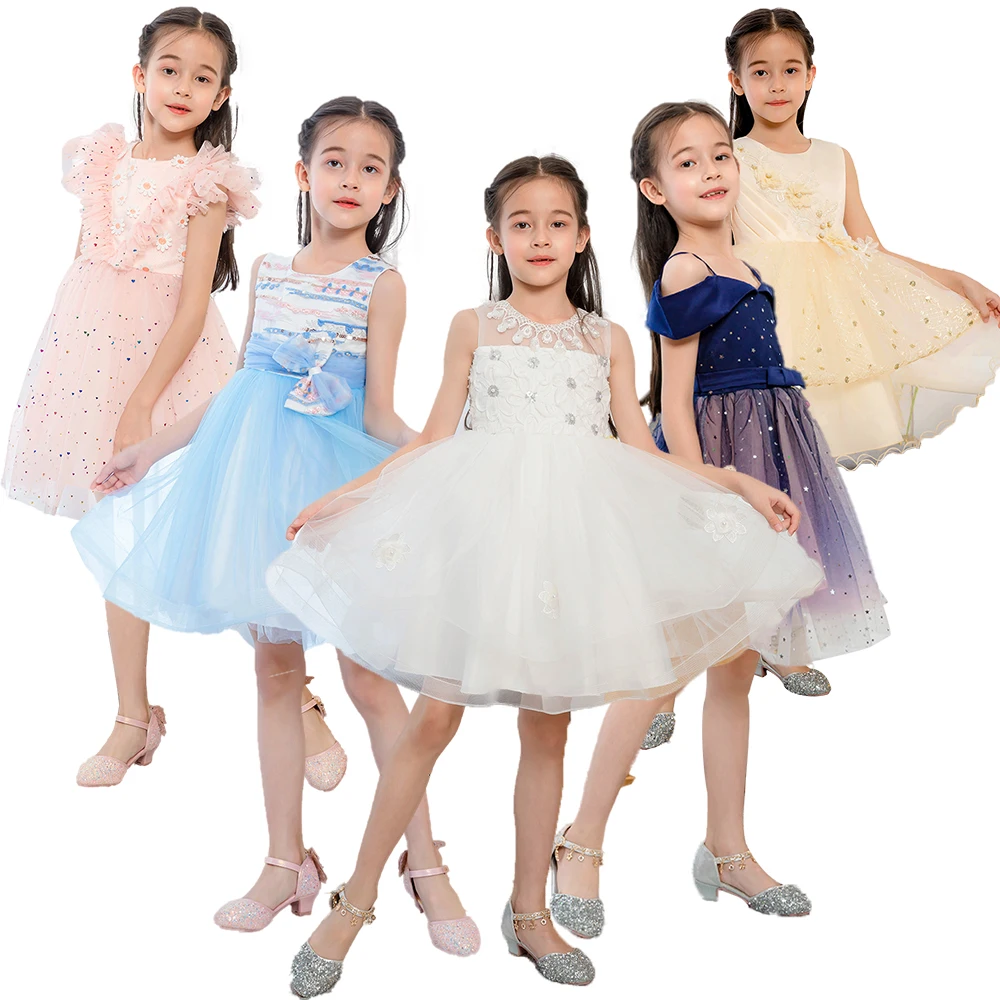 

2020 MQATZ Kids Garment Summer Fancy Girls Flower Dress Kids Clothing Wedding Party Ball Gown L5202, As picture