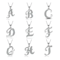 

Custom CZ Letter K N S Silver Letter Pendant Alphabet English Letter Charm Pendant