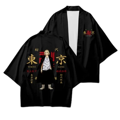 

2021 New Tokyo Revengers T-shirt Sano Manjirou Ken Ryuguji Haori Anime t shirt Polyester cosplay costume coat Coldker, Photo