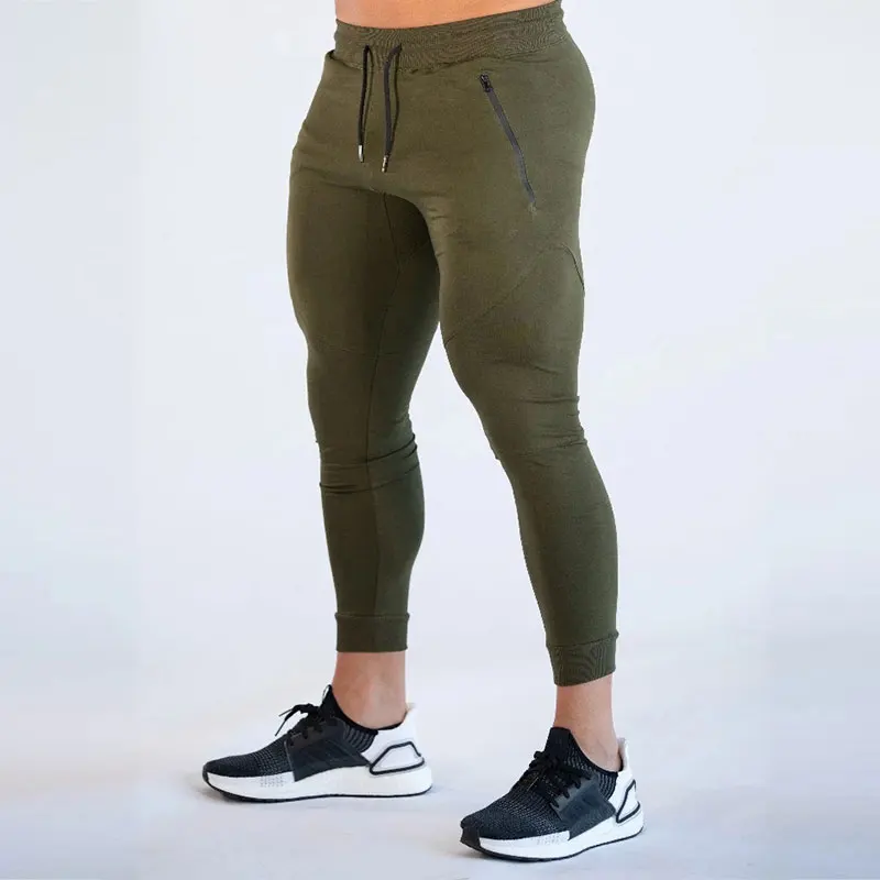 

Slim Fit Gym Pants Outdoor Running Fitness Training Mens Tight Pants High Elasticity Quick Dry Breathable Sports Leggings, Black gray army green navy