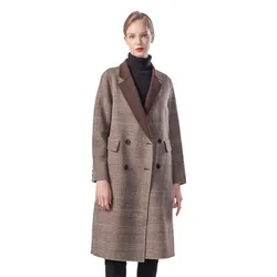 2021 Elegant Style real fur Loose ladies jackets Double Face 100% Wool Coat Women Winter Ladies Coat Wool