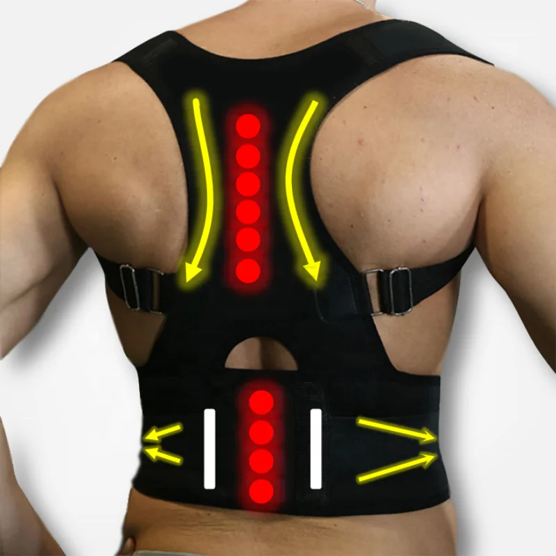 

Magnetic Back Posture Corrector Brace Orthopedic Corset Back Lumbar Support Belt, Black, white, beige, blue