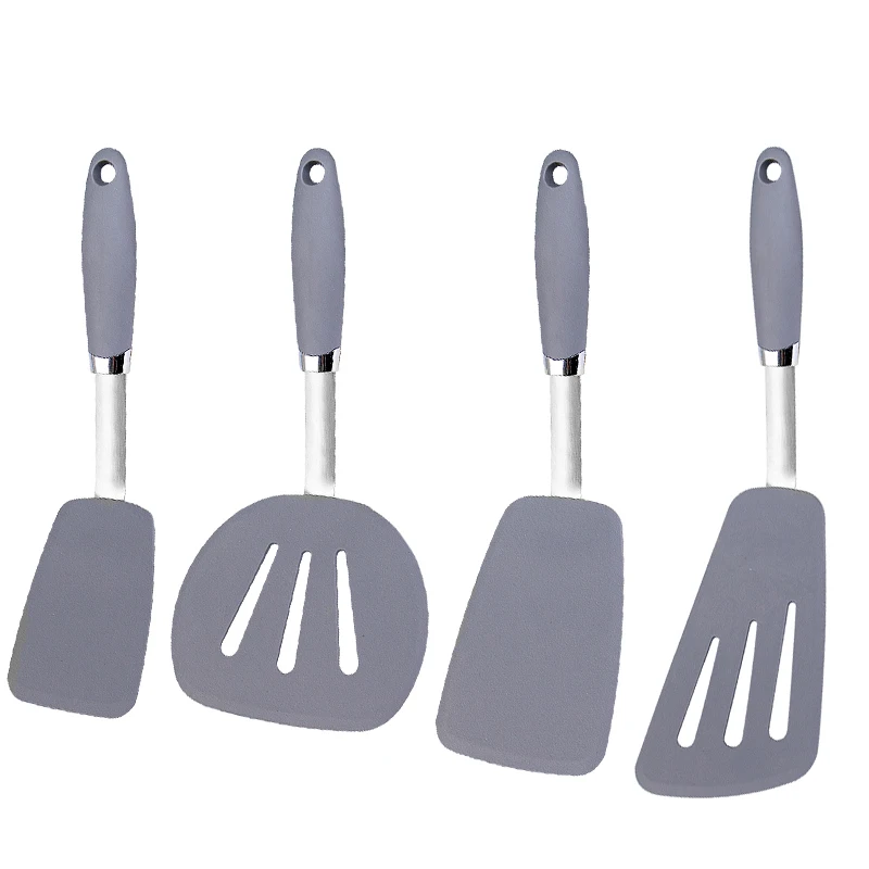 

Easy Clean Non-stick Silicone Cooking Utensils Stainless Steel Kitchen Tools With Silicone Handle