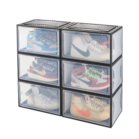 

Dustproof Magnetic Opening Transparent Thickened Plastic Mens Shoes Storage Boxes ZGJ-0166