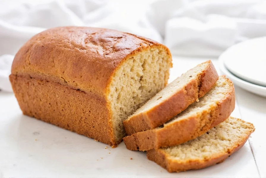Finished bread maker cinnamon bread sliced to show swirl pattern