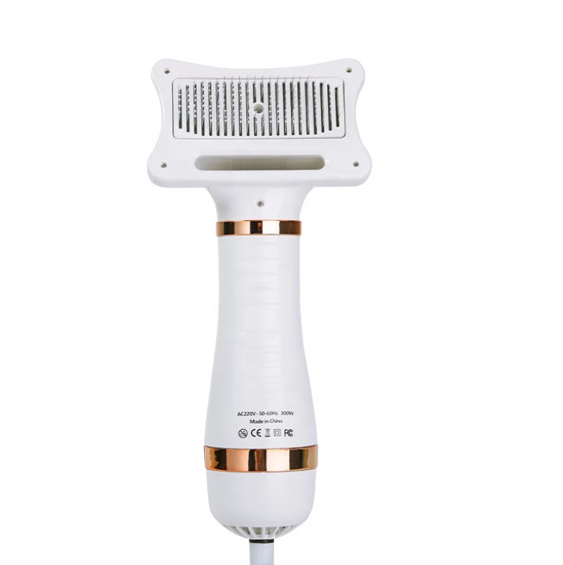 

2-IN-1 Pet Grooming Brush Hair Removal Dryer Comb One-Button Low Noise Pet Hair Dryer with Slicker Brush Dog Hair Dryer