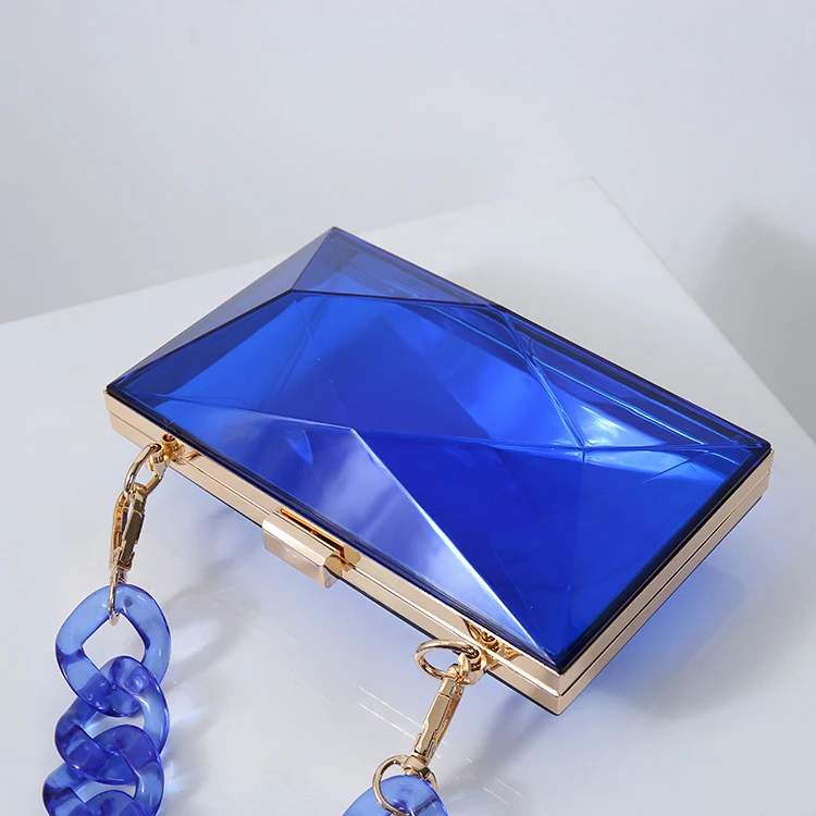 

New arrival custom design women fancy acrylic evening party bag, Multi-colored