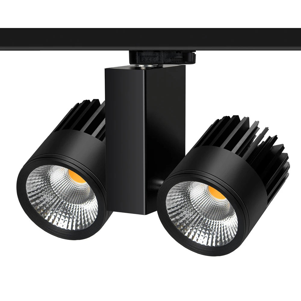 Flicker free double head 30W track light 3 phase led track light