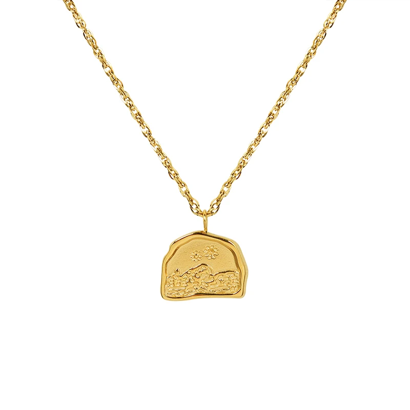 

Marka Hanmei Yingxue half irregular clavicle chain hip hop niche design titanium steel gold jewelry