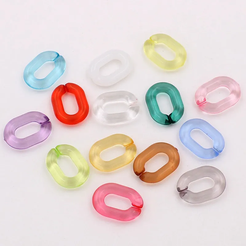 

REWIN  Jelly Clear Color U Shape Resin Acrylic Chain Link for Glasses Phone Chain DIY, 15 colors
