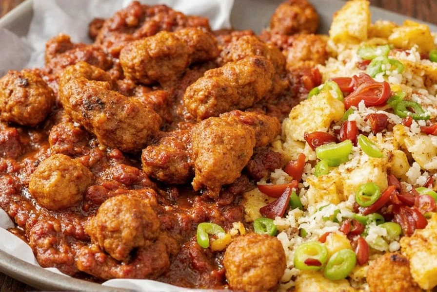 Steaming bowl of Creole jambalaya