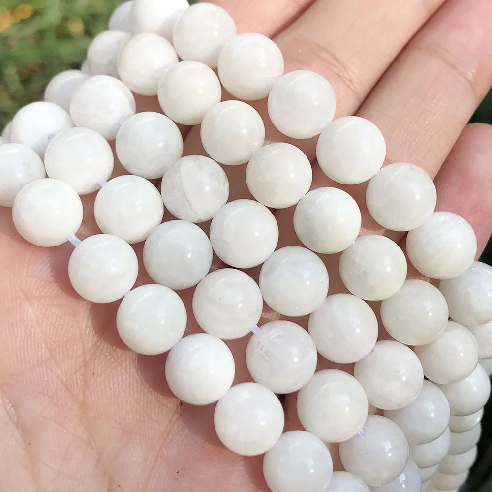 

Wholesale Smooth Round 6/8/10MM Natural Blue Moonstone Loose Stone Beads for Jewelry Making Bracelet Necklace