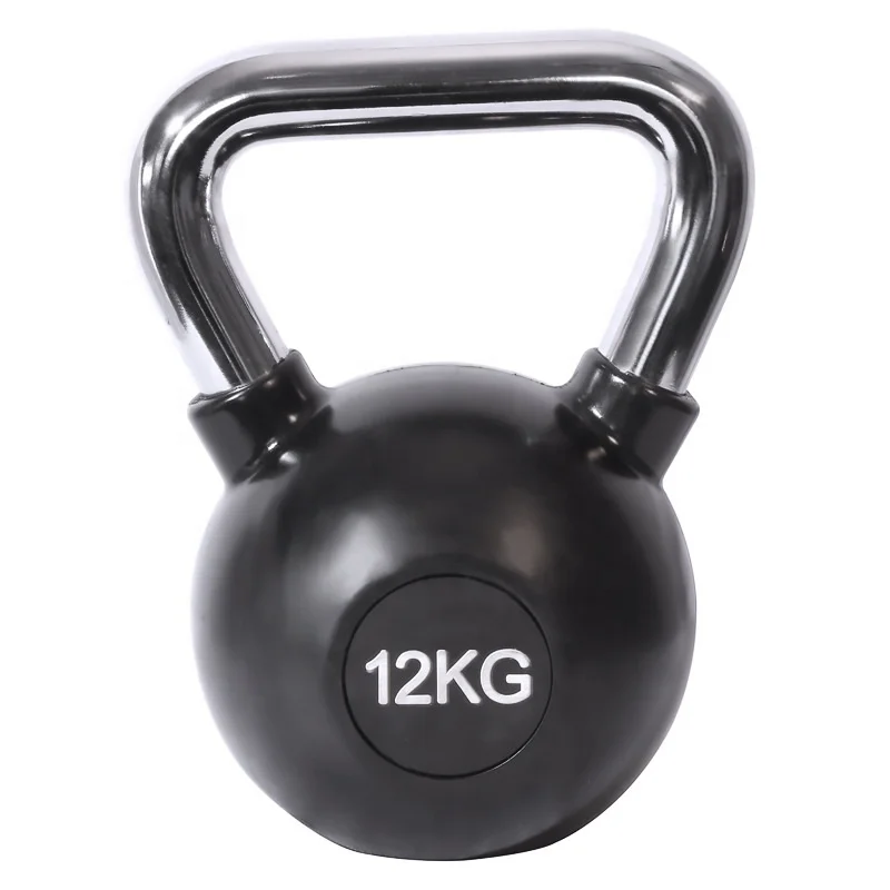 

Black Rubber Coating Electroplate Hot Selling Fitness Exercises Training Home Gym Custom Logo China Kettlebell