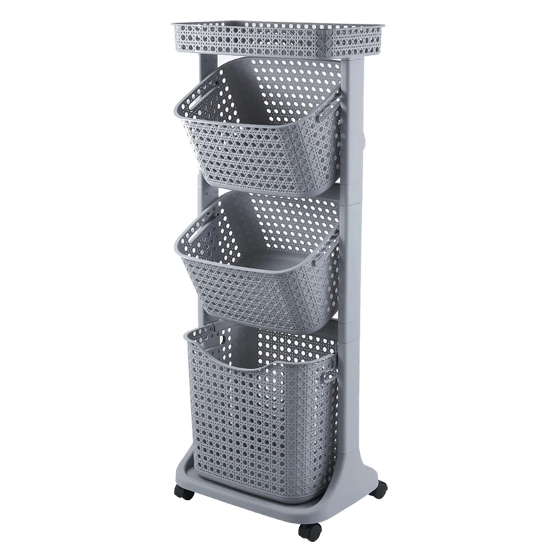 

Top quality durable laundry basket rectangle wheels, Grey , beige and customized colors