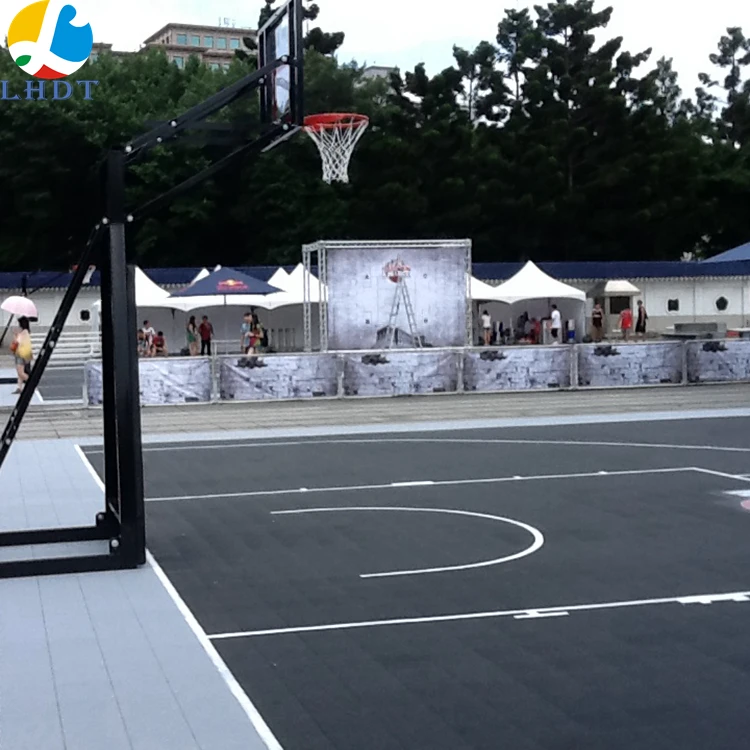 

100 % new Factory Basketball flooring tiles for half/whole-court high quality PP plastic made by Linghan, 12 colors