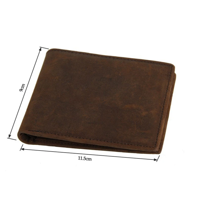 
High Quality Crazy Horse Leather Men Wallets Short Style Men Wallets 