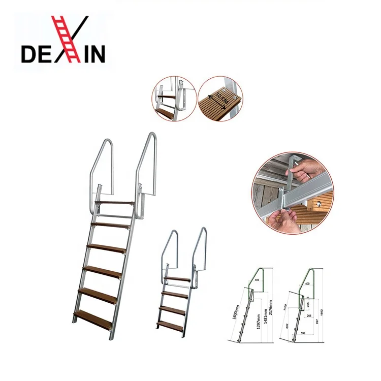 
DX-B3014/ DX-B3016, 4 and 6 steps household steel swimming pool ladder steel dock ladder iron step swim ladder 