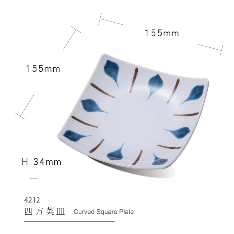 

New arrival own design different shape restaurant factory supply melamine plates square, Customized