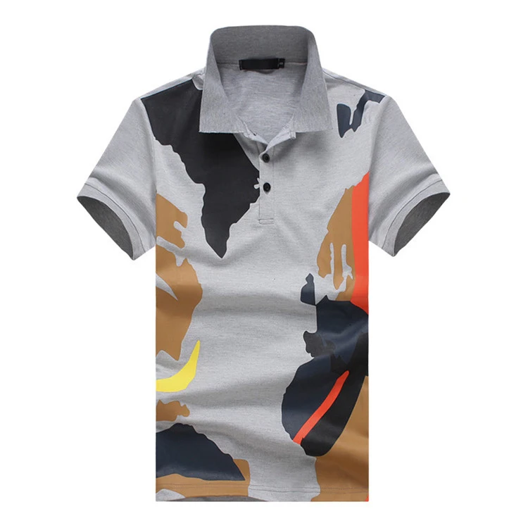 

Custom Design Mens Short Sleeve Screen Print Pattern Golf Polo Shirt