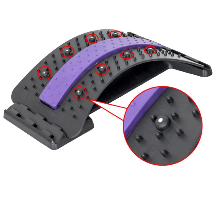 

3 levels adjustable lumbar back stretcher lumbar relief back stretcher massage with silicone strip, Customized color