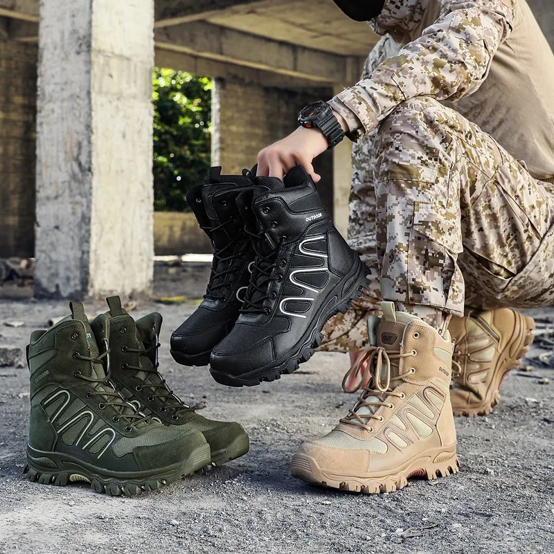 

High quality explosive high-top boots wear-resistant for men hiking shoes